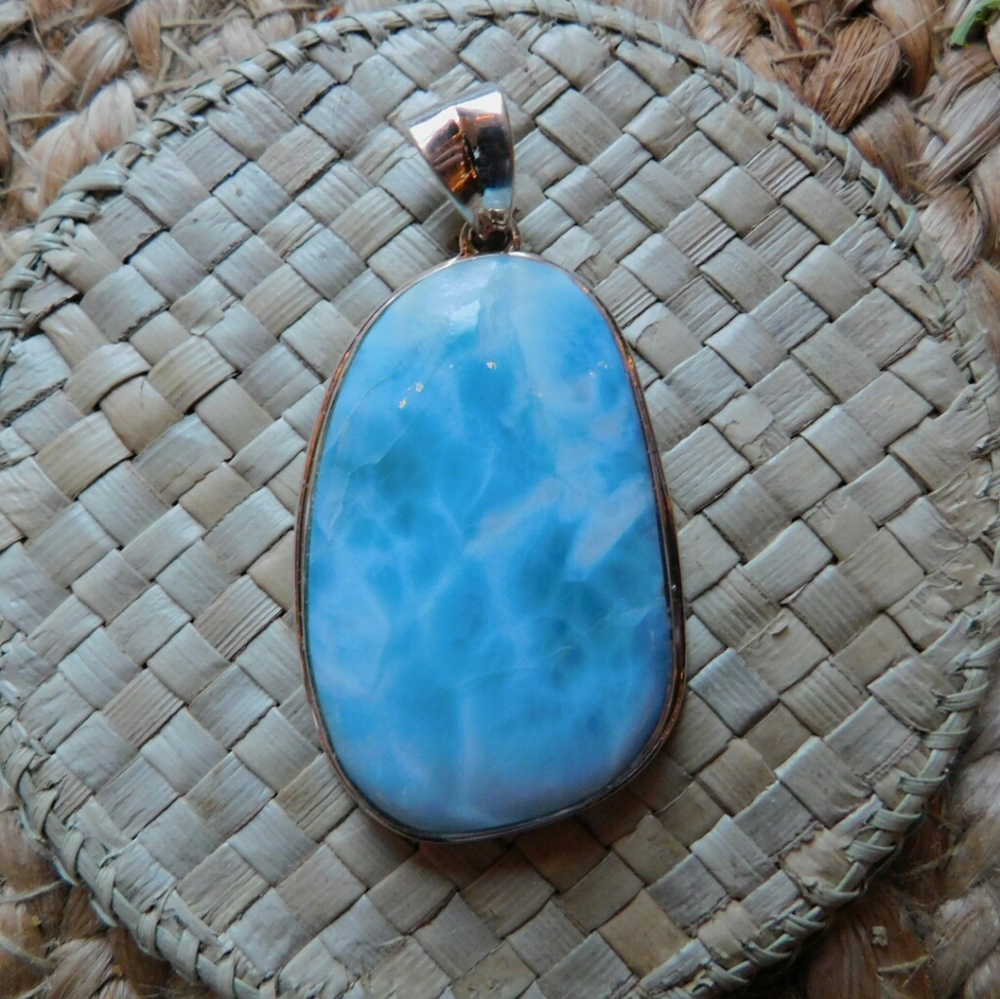 Larimar sterling silver pendant